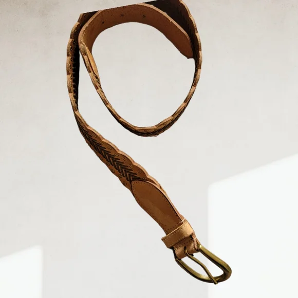 ANOTHER LINE | Vintage Tan Leather Belt Sz.M - Picture 5 of 7